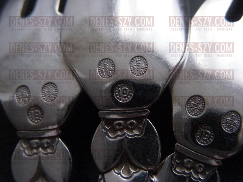 Georg Jensen posate in argento Cactus 12 forchette da dolce