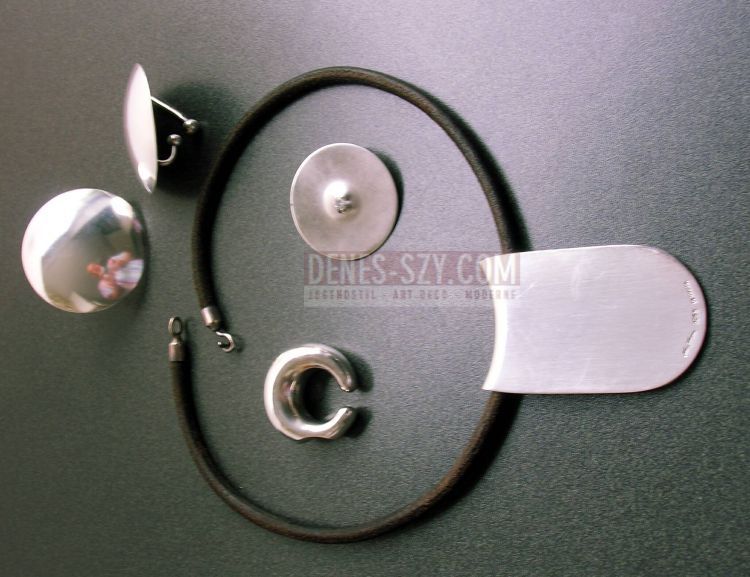 Hans HansHans Hansen: necklace with sterling silver pendanten Schmuck Halskette mit Sterling Silber Anhaenger