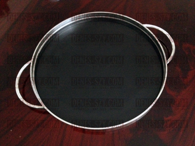 Georg Jensen Silber # 1116, rundes Serviertablett, 60er Jahre