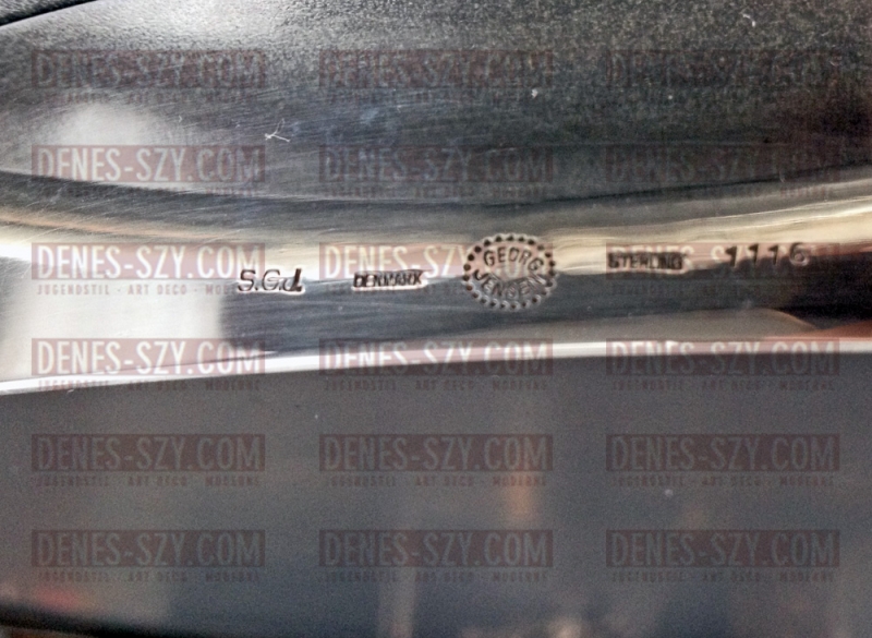 Georg Jensen Silber # 1116, rundes Serviertablett, 60er Jahre