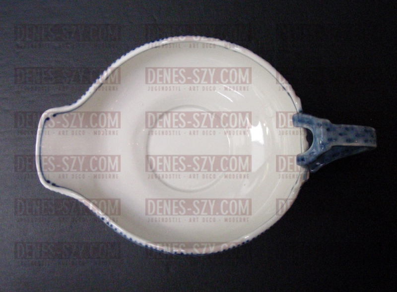 porcellana liberty di Meissen: Salsiera modello pannocchia blu di Richard Riemerschmid