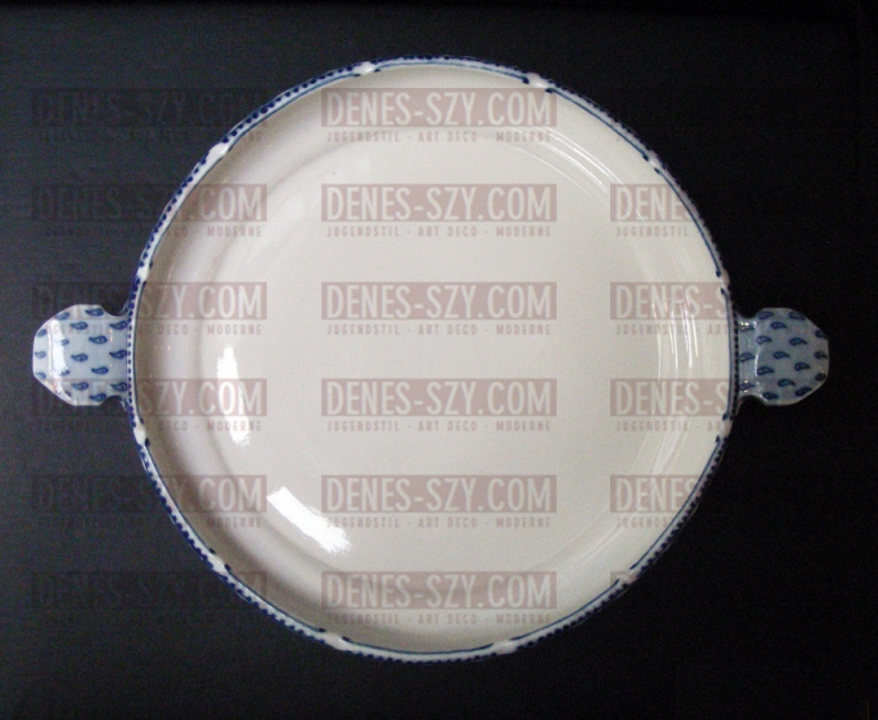 Grand bol à légumes à deux anses, Motif panicule bleue, Conception: Richard Riemerschmid 1903/04, Exécution: Manufacture nationale de porcelaine Meißen 1905-1910. Allemagne