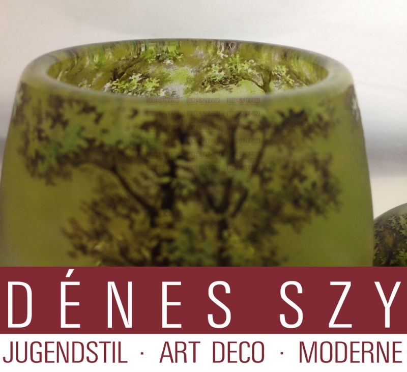 Daum Nancy French Art Nouveau Egg Shaped box, summer scene