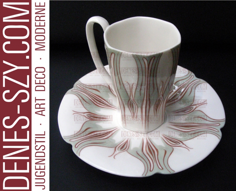 MEISSEN JUGENDSTIL, Kaffeetasse, Krokusmuster Variante ZWEI