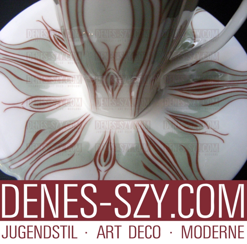 MEISSEN JUGENDSTIL, Kaffeetasse, Krokusmuster Variante ZWEI