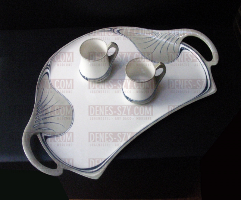 Tasse à cacao / tasse à chocolat Meissen Art Nouveau, Porcelaine Art Nouveau de Meissen, Motif 'Saxonia', Conception: Otto Eduard Voigt, mars 1904, Exécution: Koenigliche Porzellan Manufaktur Meissen vers 1904-10. Allemagne