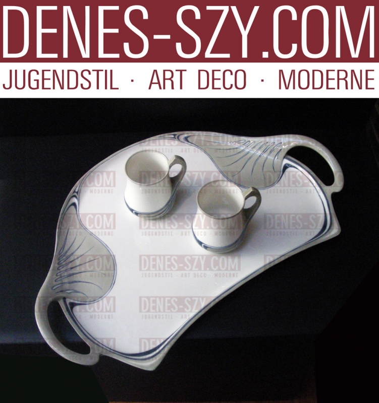 Meissen Art Nouveau porcelain, Saxonia pattern, serving tray, Voigt