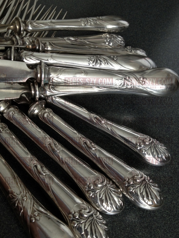 BRUCKMANN coltello da frutta argento liberty Parigi 1900 modello Iride