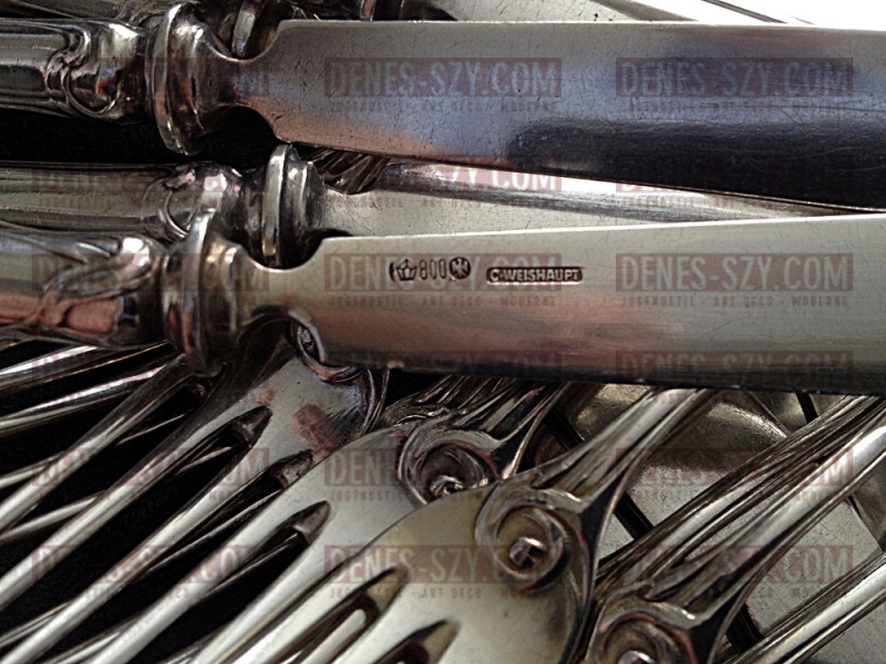 BRUCKMANN coltello da frutta argento liberty Parigi 1900 modello Iride