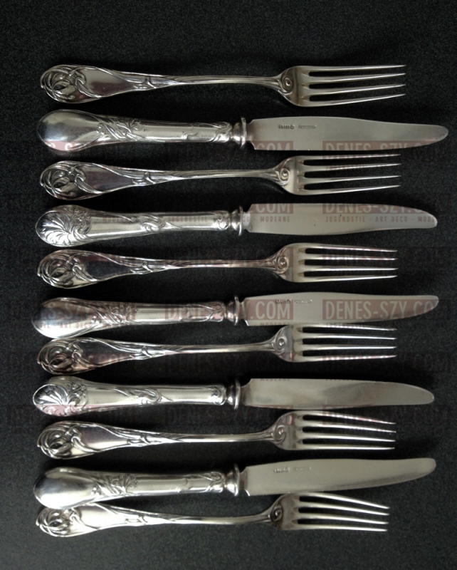 Art Nouveau Sterling silver pastry, fruit knife (rare shape) for the World Trade Fair Exhibition Paris 1900 by Bruckmann, Heilbronn, GERMANY