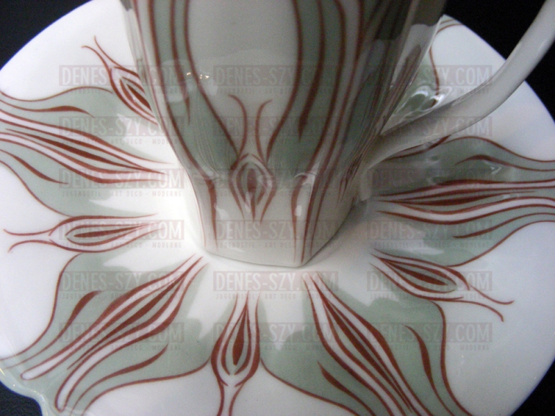 MEISSENER JUGENDSTIL PORZELLAN, Kaffeetasse, Krokusmuster ZWEI