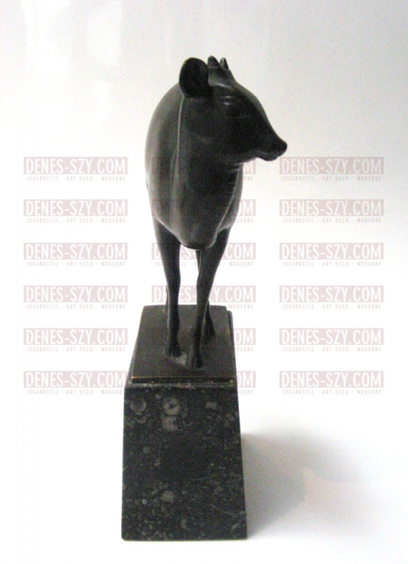 Figura in bronzo di antilope nana di Fritz Behn