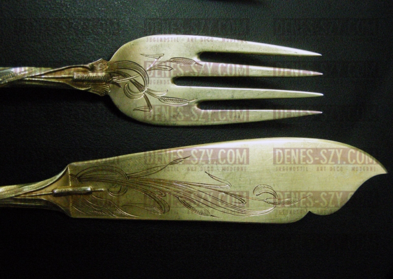 posate da pesce Bruckmann Germania 1900 decoro iride