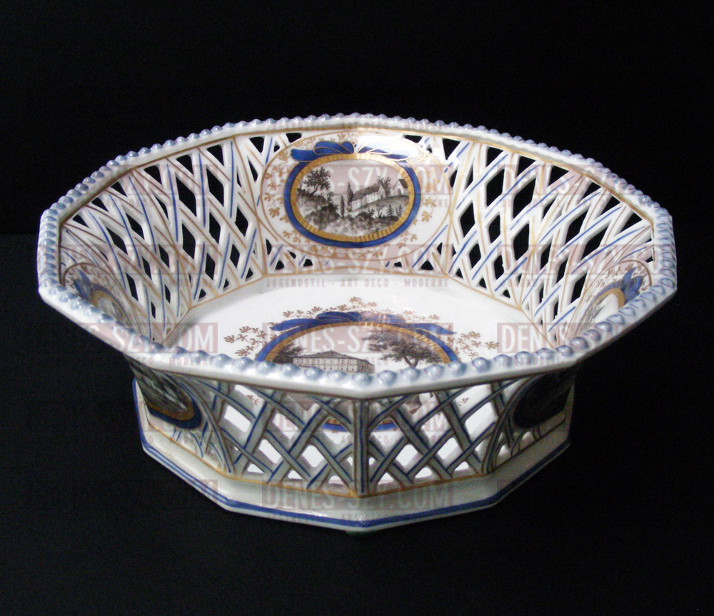 Pearl bavarian royal service Nymphenburg porcelain sweetmeat basket Germany ca. 1920