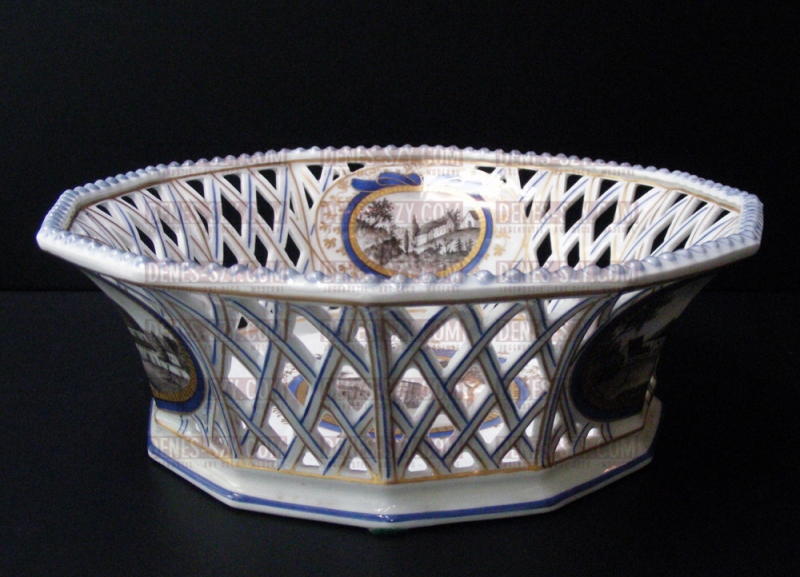 Pearl bavarian royal service Nymphenburg porcelain sweetmeat basket Germany ca. 1920