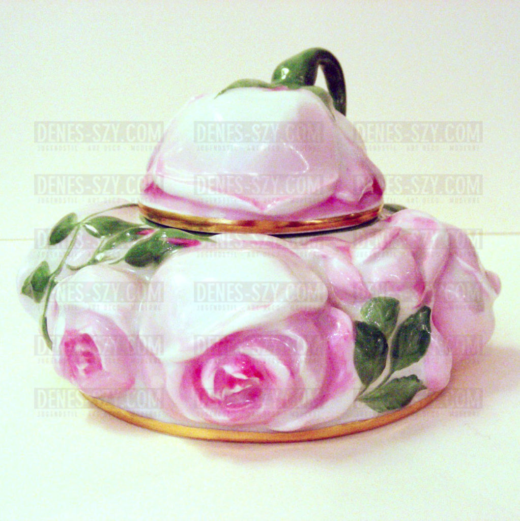 Heinrich Vogeler MEISSEN scatola in porcellana liberty decoro di rose