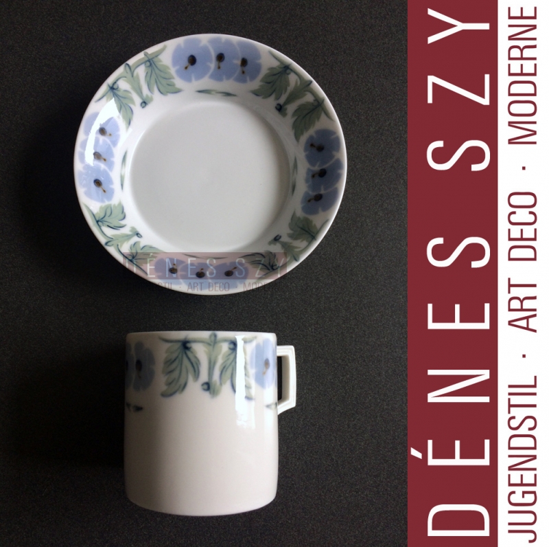 tazza da caffè in porcellana di Meissen epoca liberty modello primula