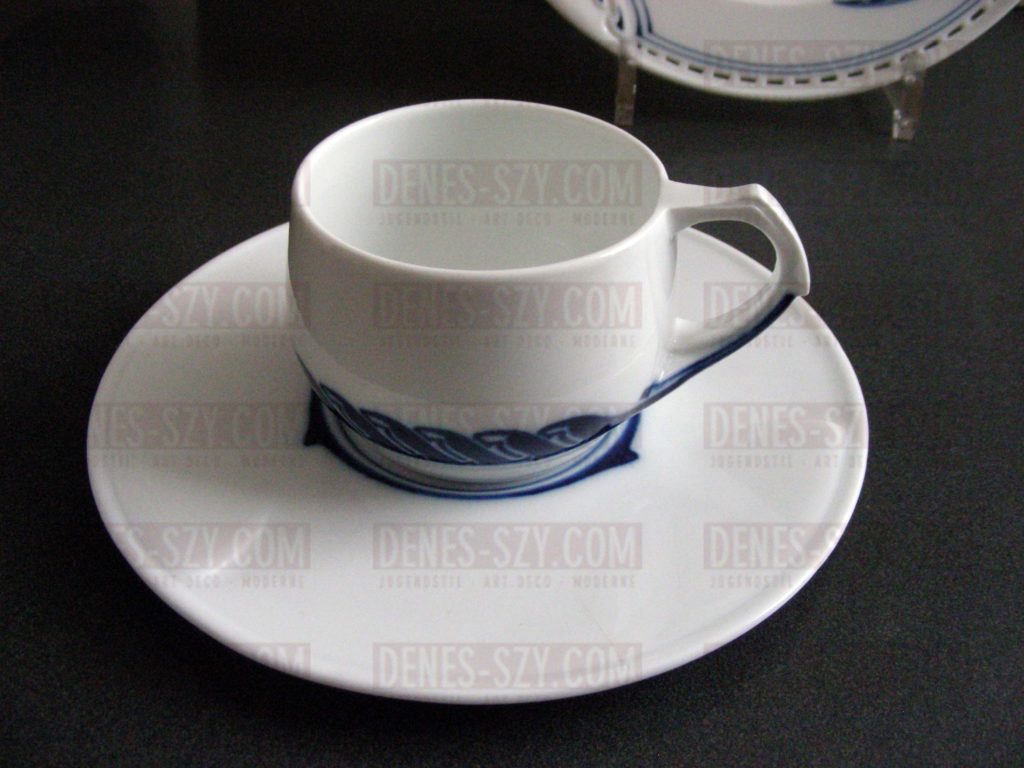 Porcellana di Meissen Stile Liberty Henry van de Velde tazza colpo di frusta