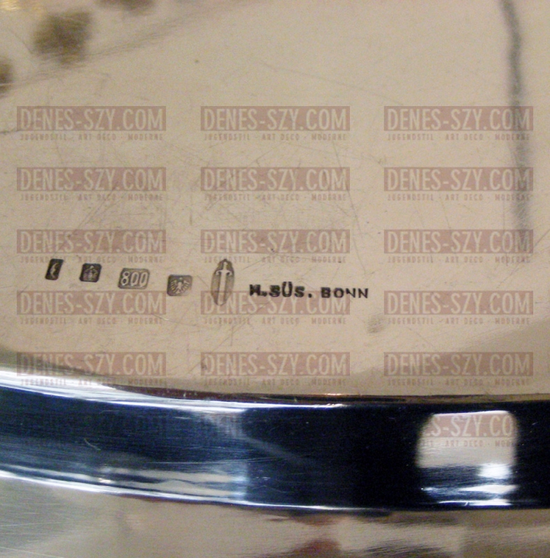 Art Deco vassoio in argento fatta in Germania da Bruckmann