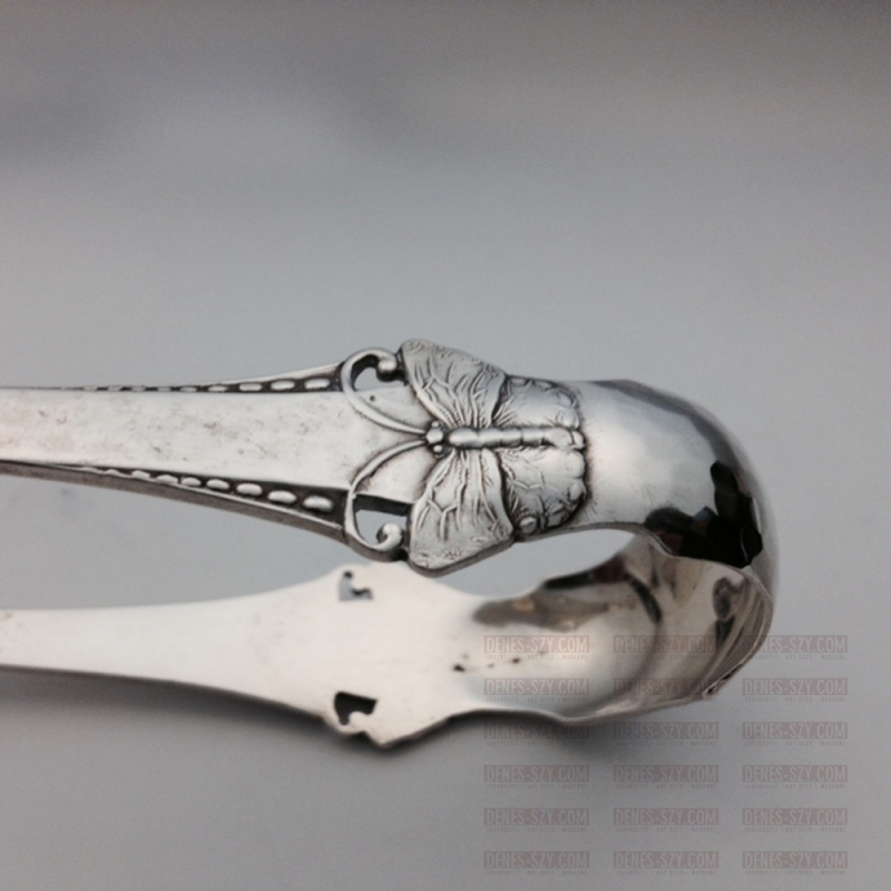 Sommervogel o. Schmetterlingsbesteck, ZUCKERZANGE Silber DENMARK