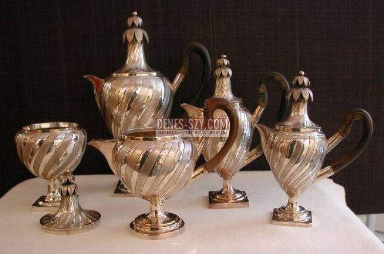 Augsburg 1800 five piece silver tae coffee set