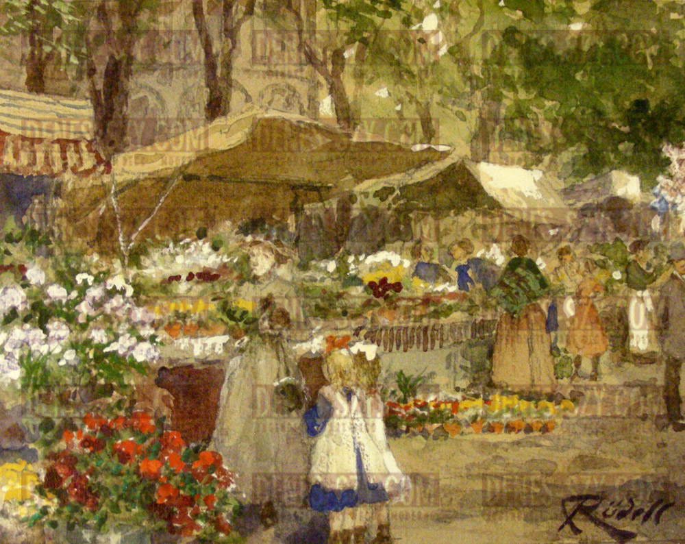 Carl Ruedell Marché aux fleurs à St Gereon Cologne