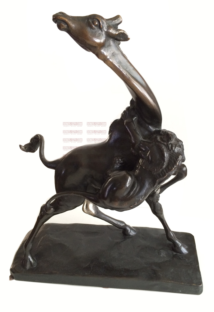 BRONZO: SCONTRO TRA LEONE E GIRAFFA, Fritz BEHN