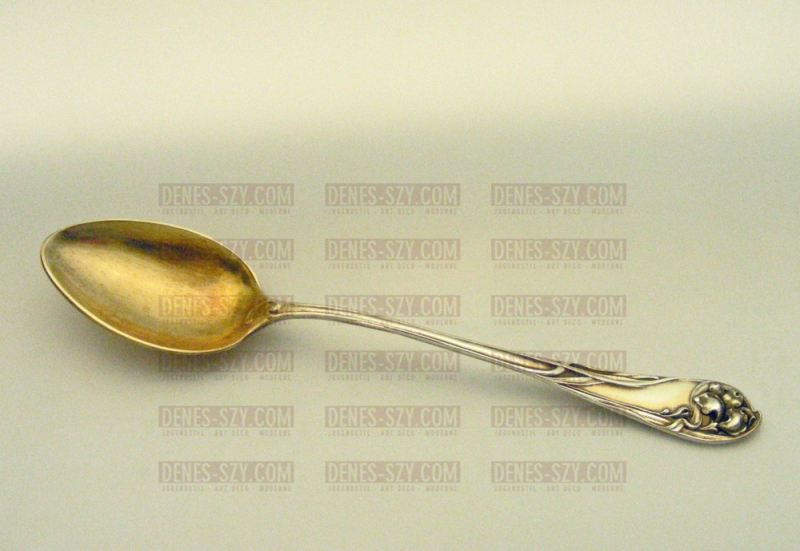 Bruckmann Art Nouveau Iris pattern 2401 silver cutlery, mocha spoons