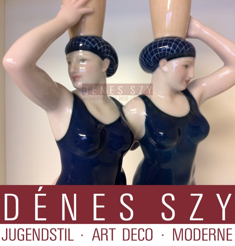 Procession de mariage, KPM Berlin, double figurine en porcelaine, femmes grecques