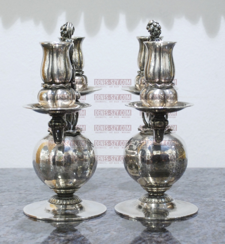 argent Georg Jensen, candélabre 324, pavot