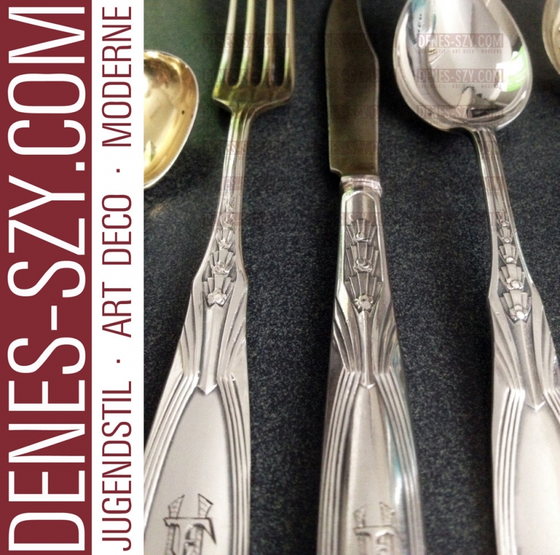 Carl Zeller German Art Nouveau silver cutlery mocha spoon Bruckmann