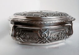 Schwere Deutsche Historismus Silber Zucker Dose Bonbonniere