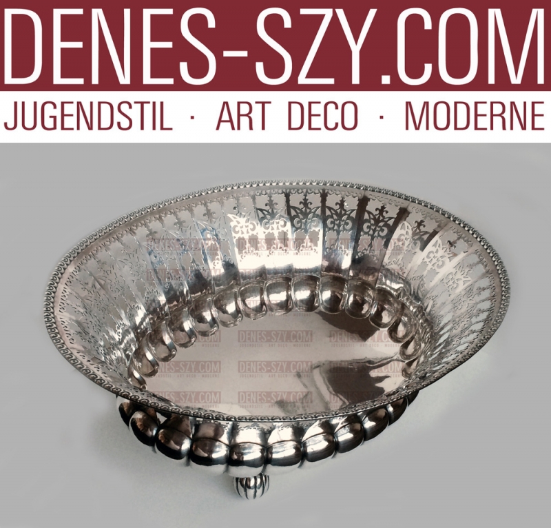 Art Deco Silber Obst Schale, Bruckmann Heilbronn um 1920