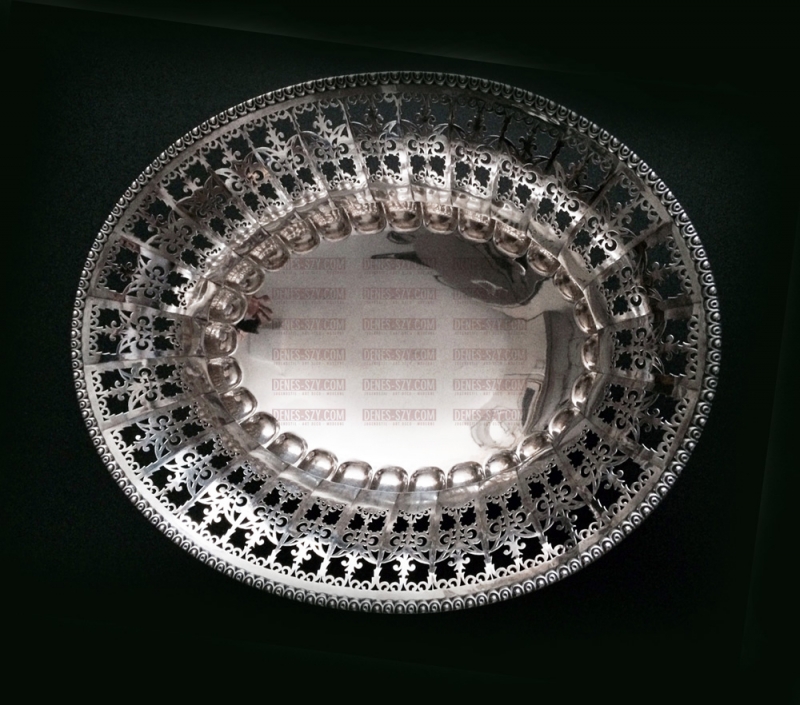 Art Deco Silber Obst Schale, Bruckmann Heilbronn um 1920