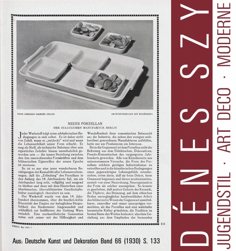 vassoio di vegetali crudi in porcellana di KPM Berlino 1929