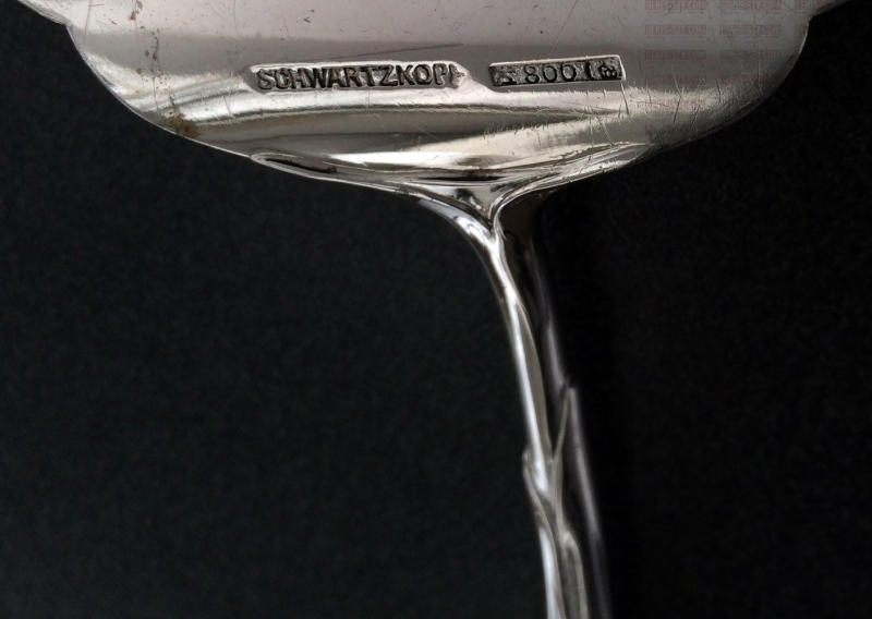 Wilkens, Art Nouveau silver cutlery, Tulip Pattern, petit-four server by Vogeler