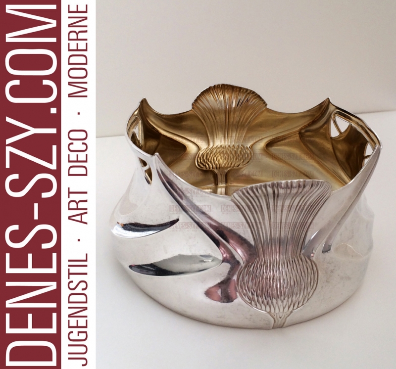 ORIVIT Cologne German Art Nouveau silver bottle holder, coaster 219