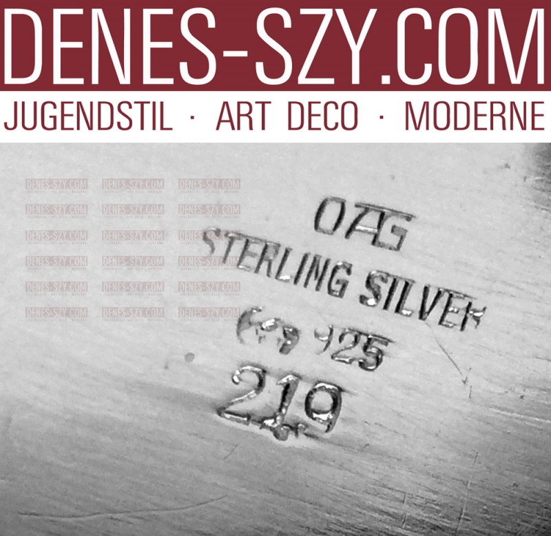 Art Nouveau argent, porte-bouteille à décor de chardon # 219, Argent sterling avec placage d'or d'origine, Modèle: 219, Exécution: ORIVIT AG, OAG, Cologne Allemagne vers 1904, Argent 925, argent sterling