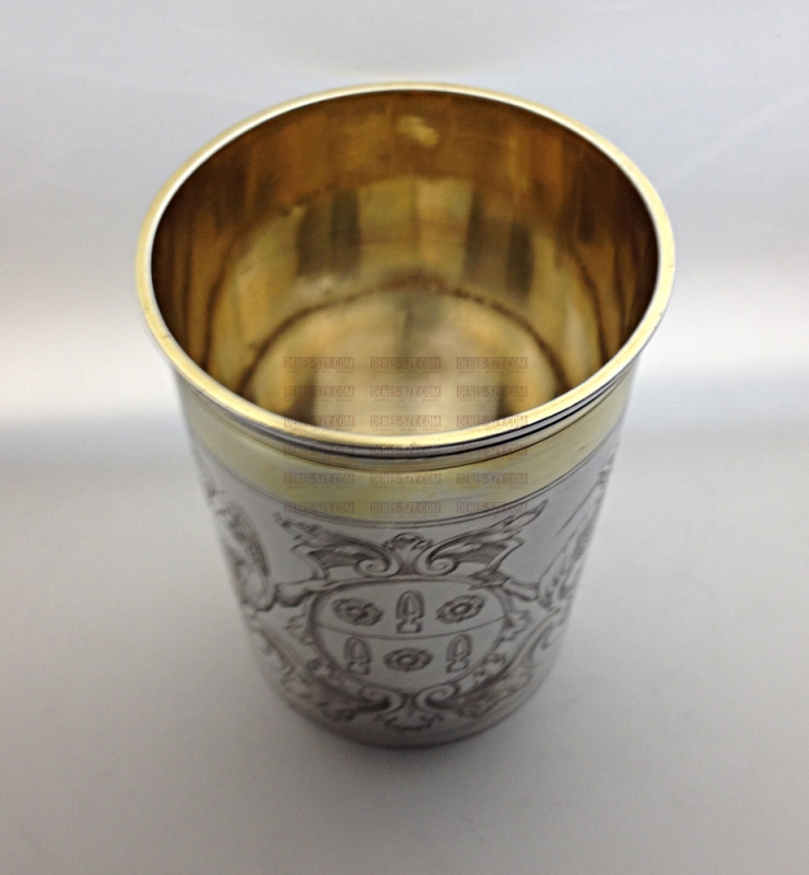 German Silver memento mori engraved beaker Dueren ca. 1780