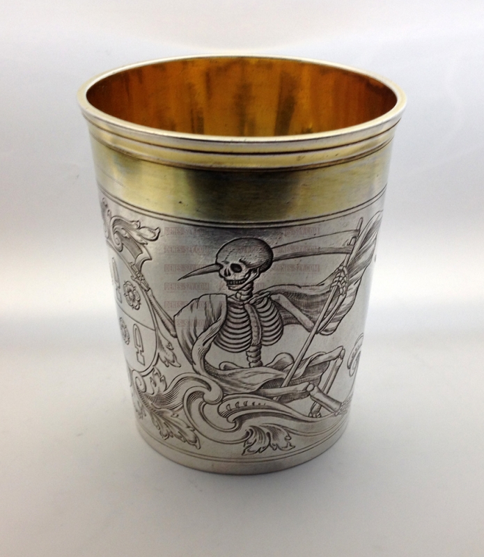 Coppa d'argento Memento Mori, Dueren Germania 1780 circa