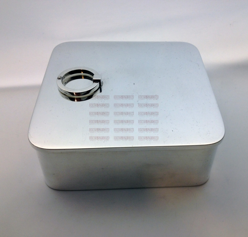 Scatola, scatola con coperchio # 969, Design: Sigvard BERNADOTTE 1950, Esecuzione: argentieri Georg Jensen, Copenaghen circa 1950, Danimarca, Argento 925, 925S, argento sterling