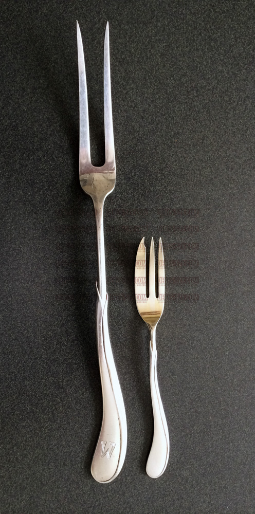 Heinrich Vogeler Silber große Bratengabel Tulipan um 1900