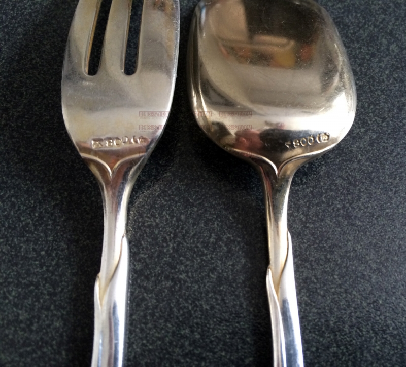 forchetta da dolce argento disegno di Heinrich Vogeler epoca liberty collezione tulipano