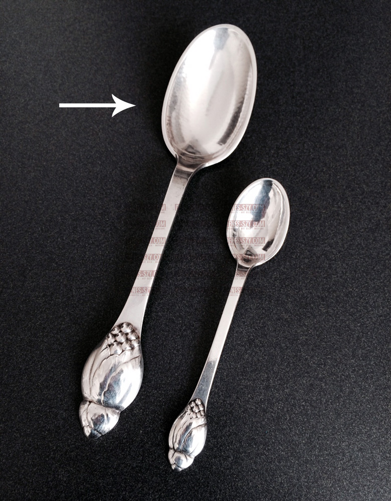 Art Deco cucchiaio di minestra d'argento di Evald Nielsen