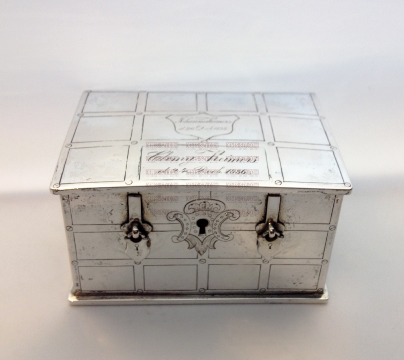 Silber Schatzkästchen, SPAR DOSE HAMBURG 1857-1858