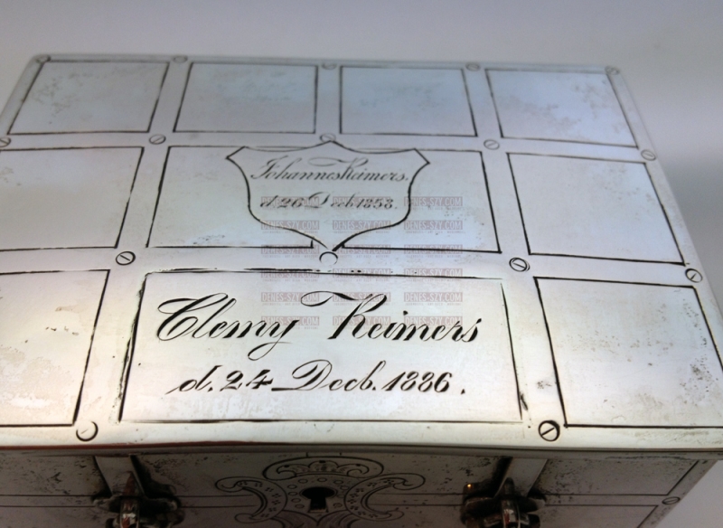 Silber Schatzkästchen, SPAR DOSE HAMBURG 1857-1858