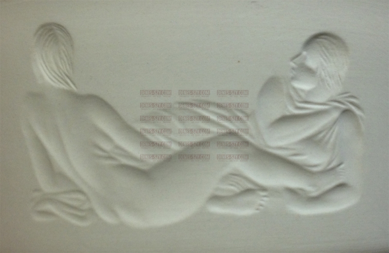 Bol, bol de service, "Leda" avec 3 scènes coupées profondes, Porcelaine, céladon, Conception: Siegmund Schütz 1936, Exécution: KPM Berlin 1930, Allemagne