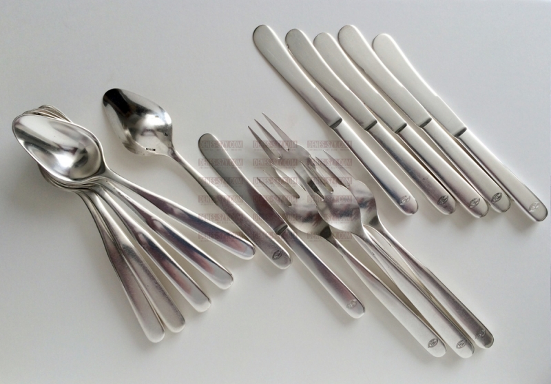 Henry van de Velde, silver cutlery model no. 3, dessert spoon