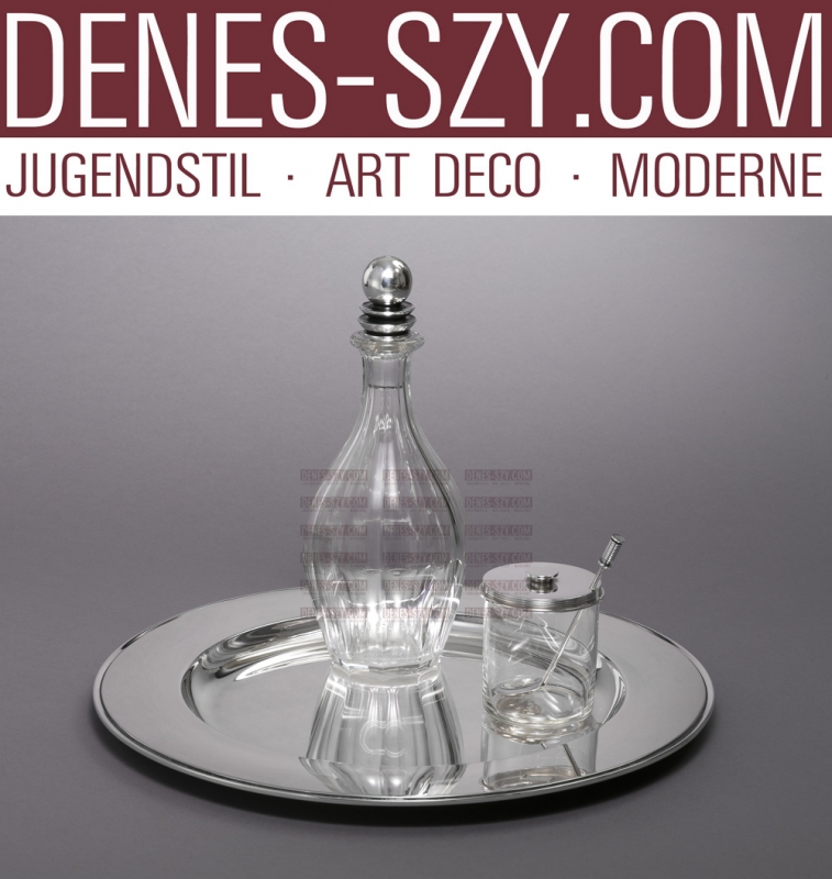 Georg Jensen silver Baccarat cut cristal decanter Pyramid stopper 206