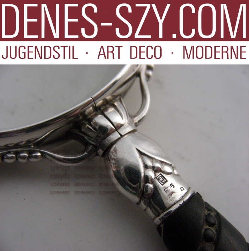 LENTE # 74 fatta da Georg Jensen in argento 925 e legno, Copenhagen 1933-44 Danimarca
